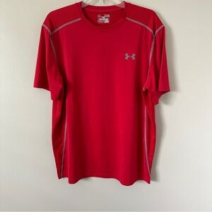 Under Armour Men's Heat Gear Fitted Red Short Sleeve Tee